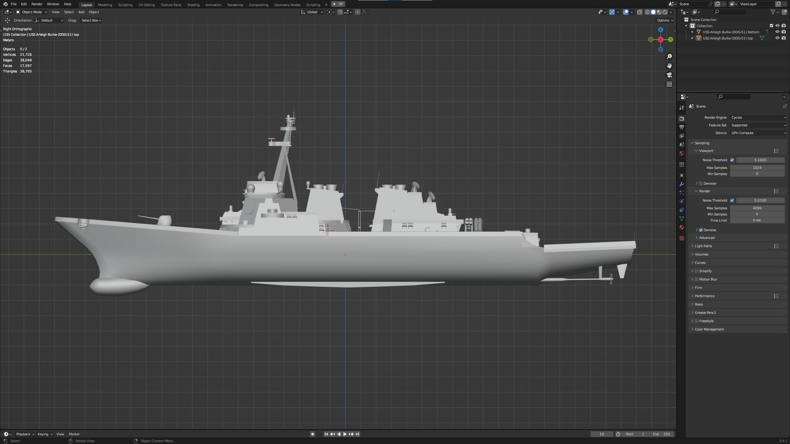 USS Arleigh Burke DDG 51 Low-poly 3D model_19