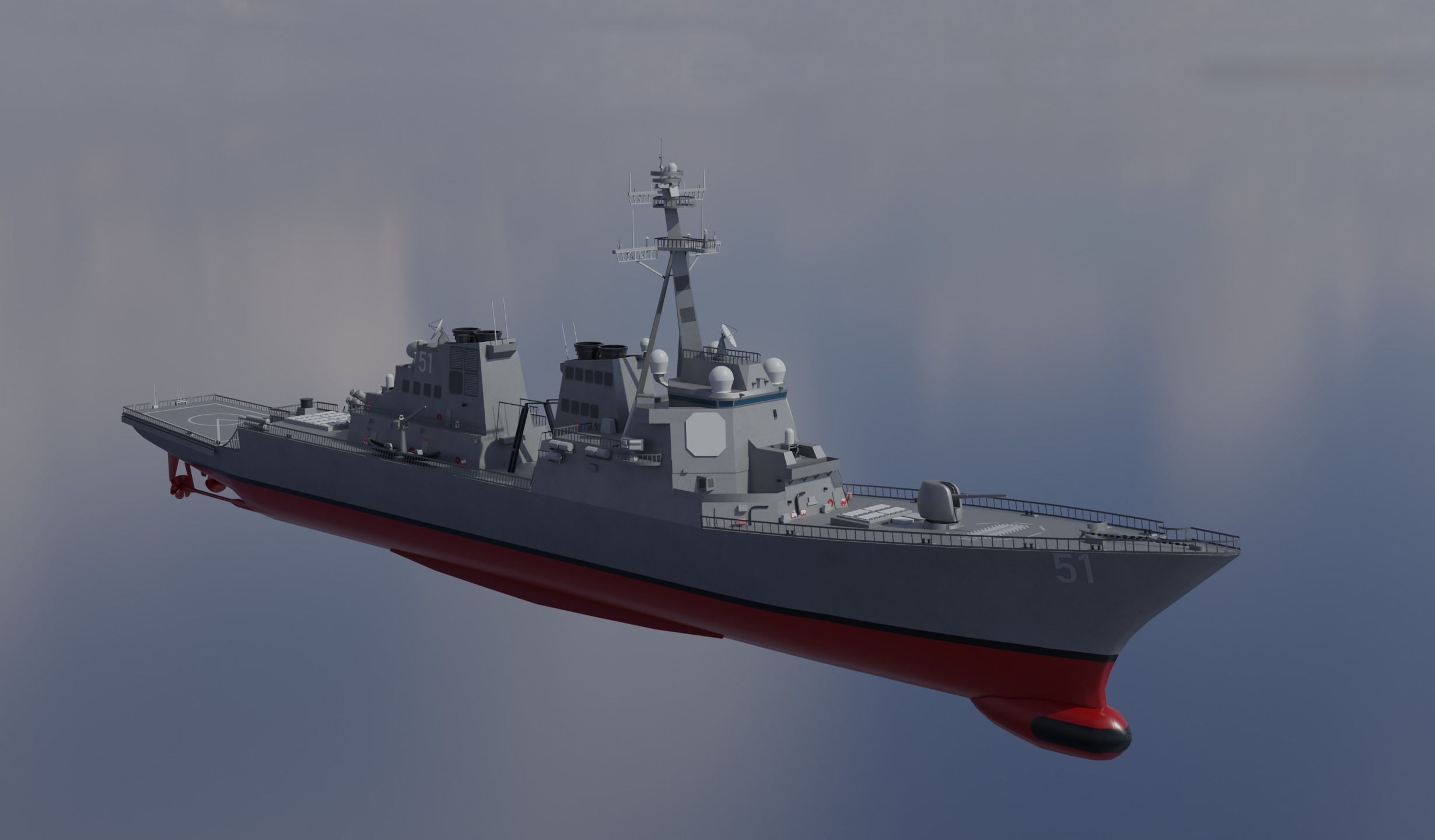 USS Arleigh Burke DDG 51 Low-poly 3D model_8