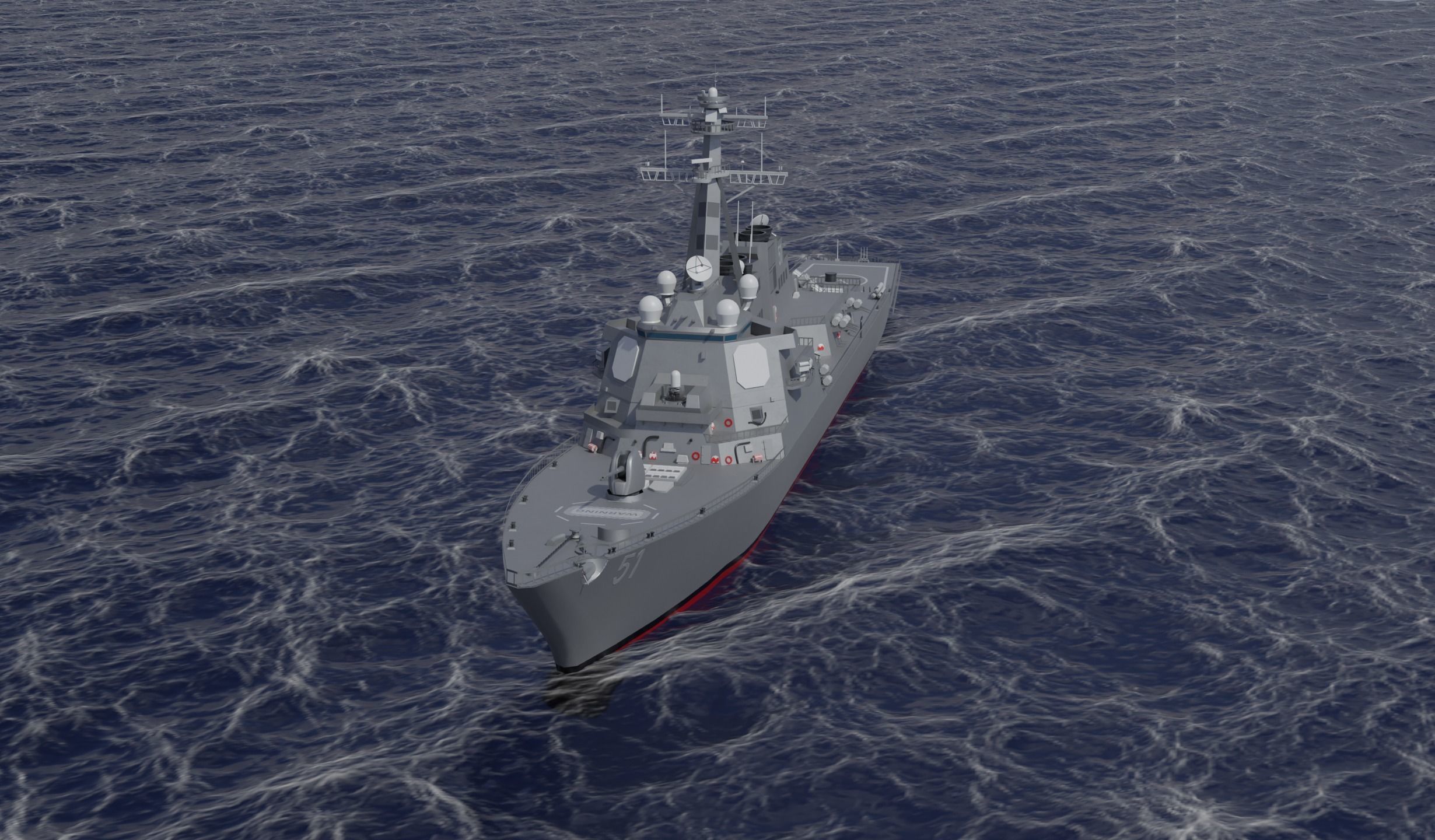 USS Arleigh Burke DDG 51 Low-poly 3D model_10