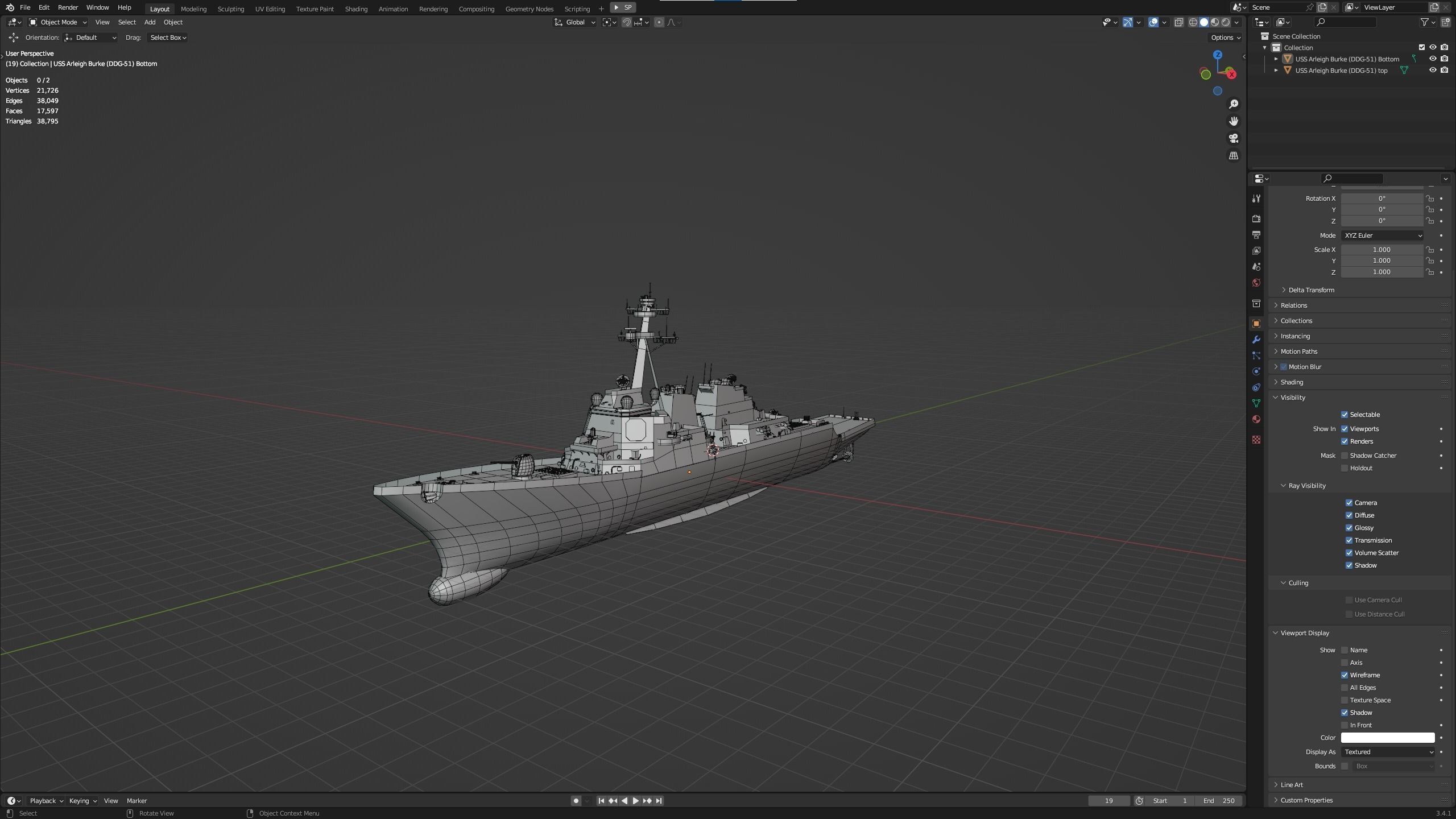 USS Arleigh Burke DDG 51 Low-poly 3D model_26