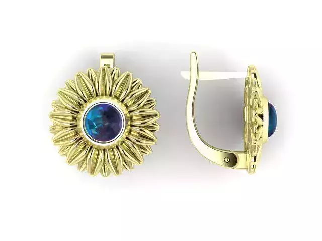 Earrings with Chamomile this  3D model for print or for cnc  