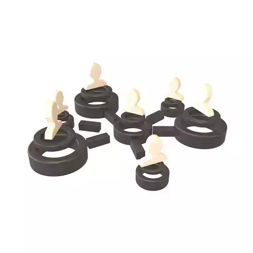 Network Connection Icon v2 005 Low-poly 3D model