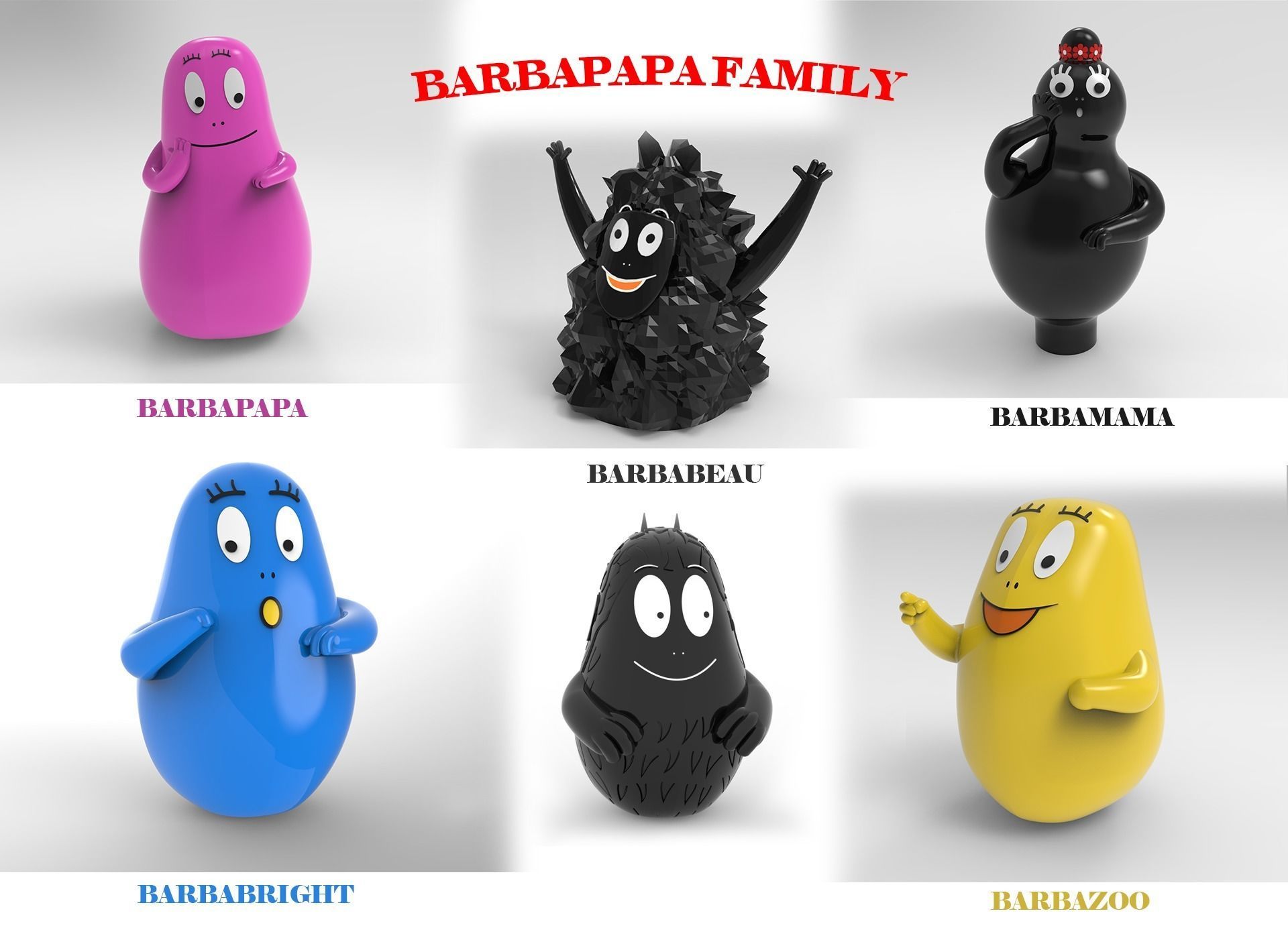 BARBAPAPA Family  3D print model_0