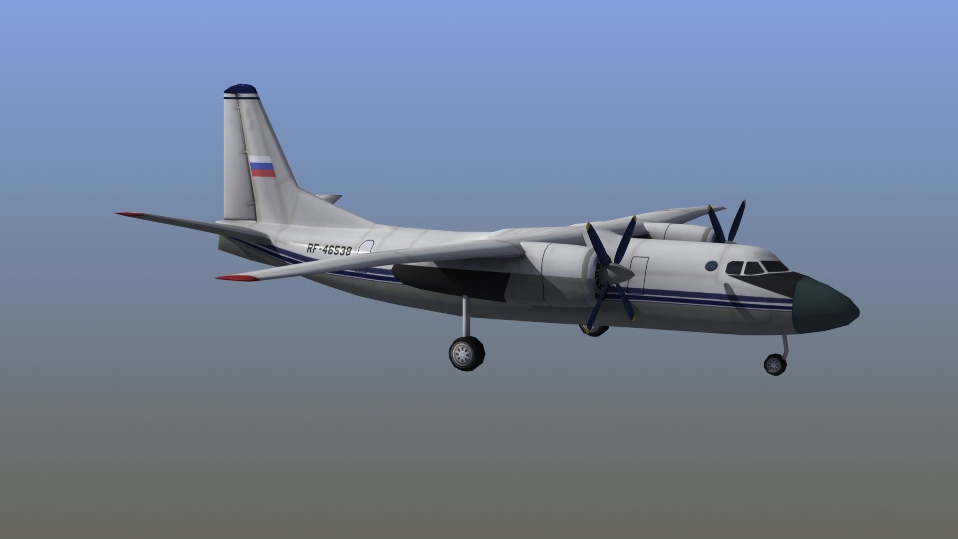 An-24 Coke LD1 Low-poly 3D model_8