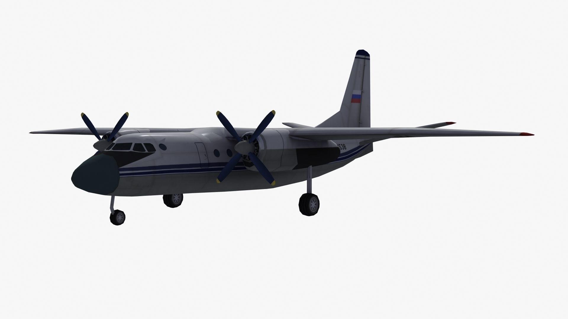An-24 Coke LD1 Low-poly 3D model_35