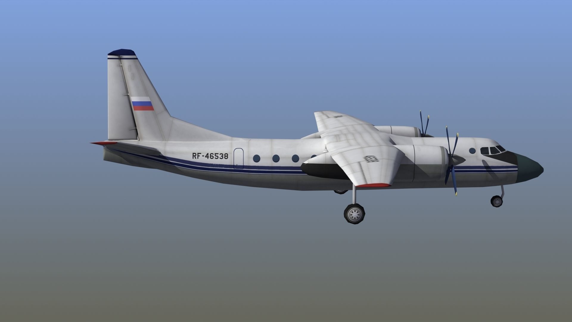 An-24 Coke LD1 Low-poly 3D model_9