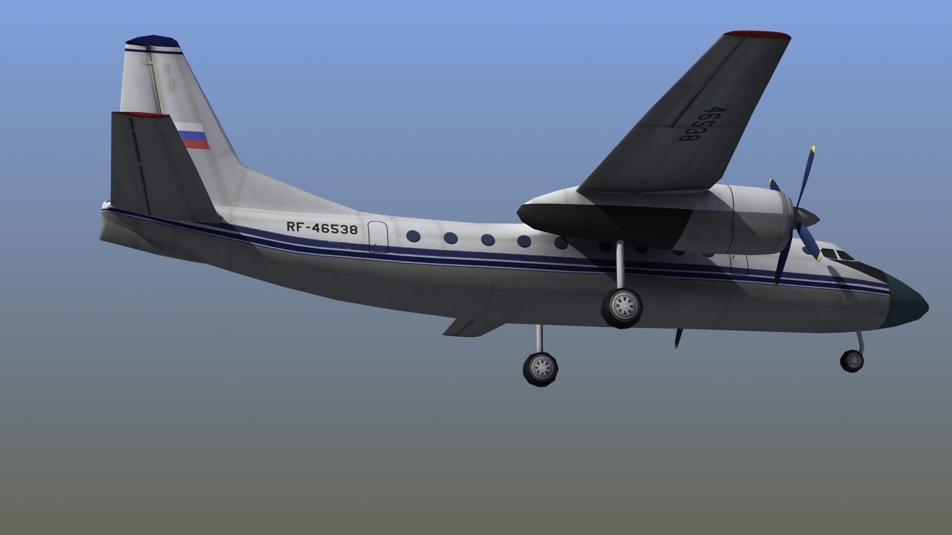 An-24 Coke LD1 Low-poly 3D model_7