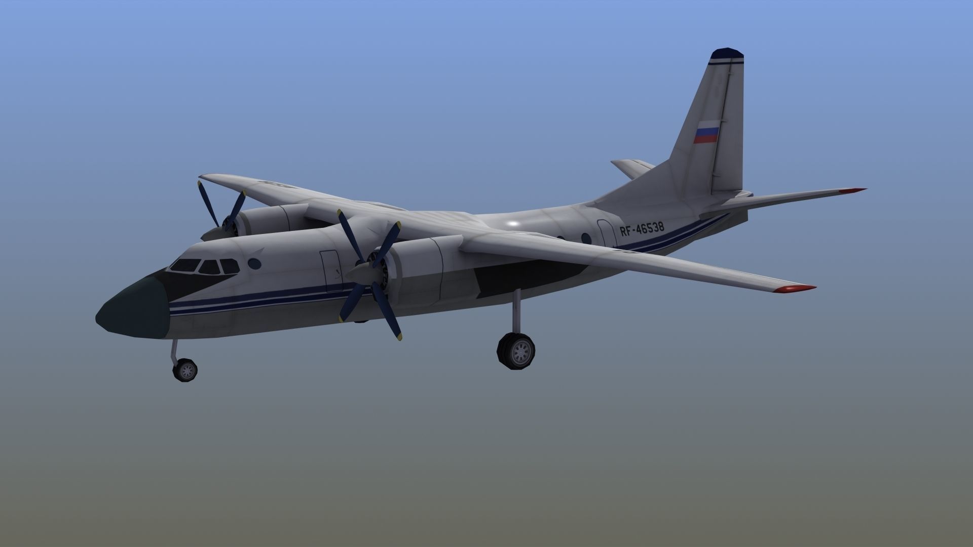 An-24 Coke LD1 Low-poly 3D model_2