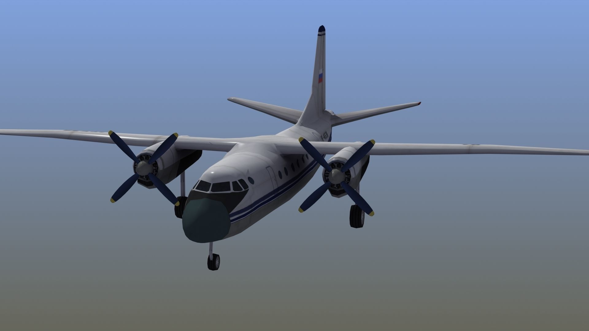 An-24 Coke LD1 Low-poly 3D model_14