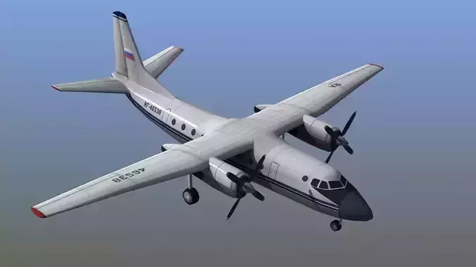 An-24 Coke LD1 Low-poly 3D model