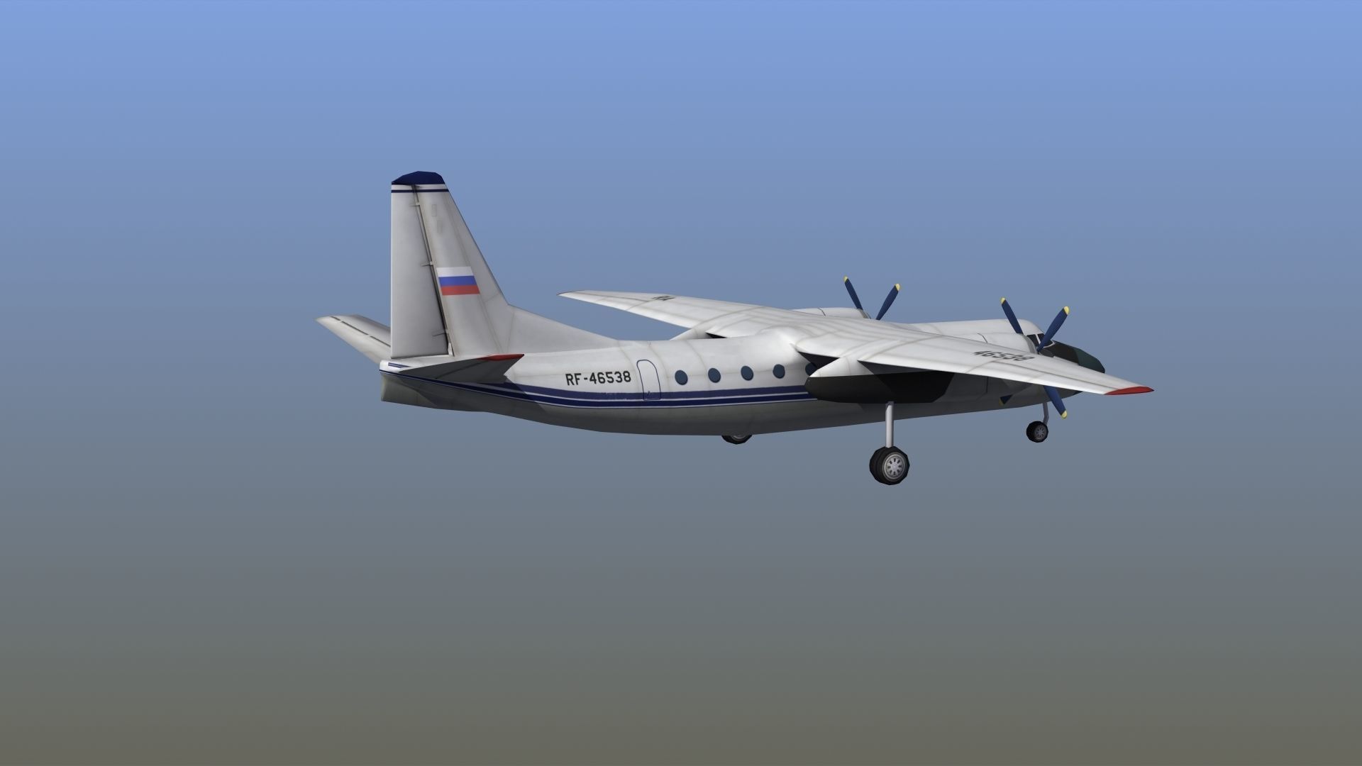 An-24 Coke LD1 Low-poly 3D model_10