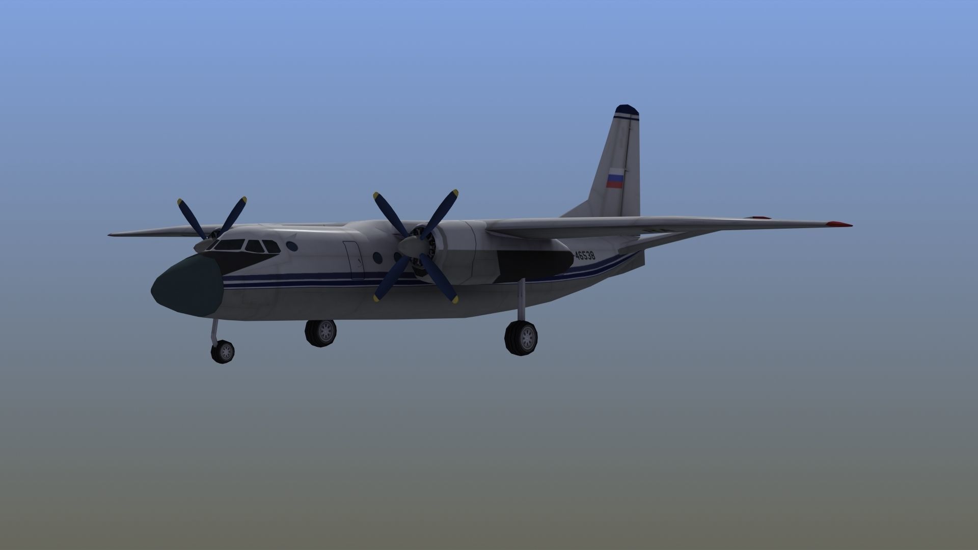 An-24 Coke LD1 Low-poly 3D model_11