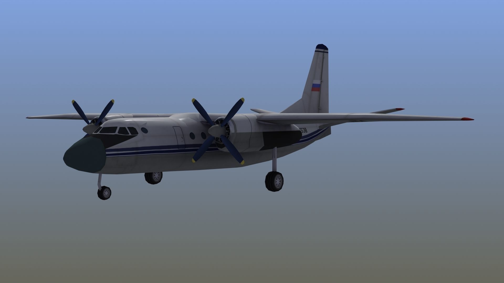 An-24 Coke LD1 Low-poly 3D model_15