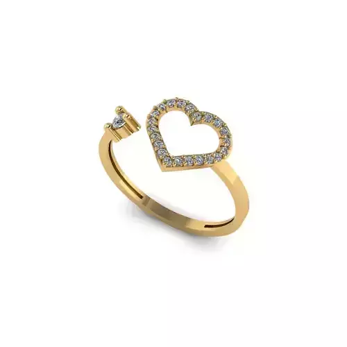 heart gemstone ring 3D print model