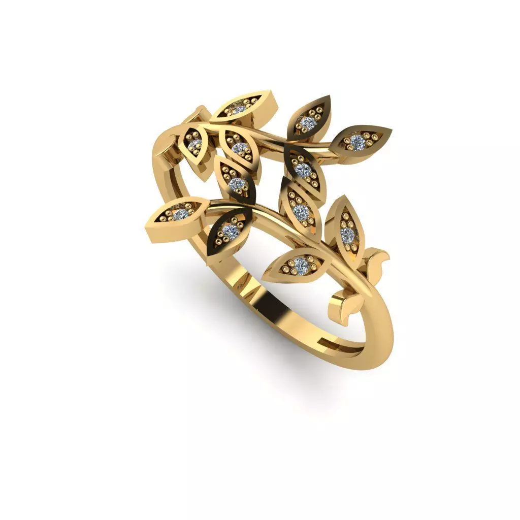 leaves ring 3D print model
