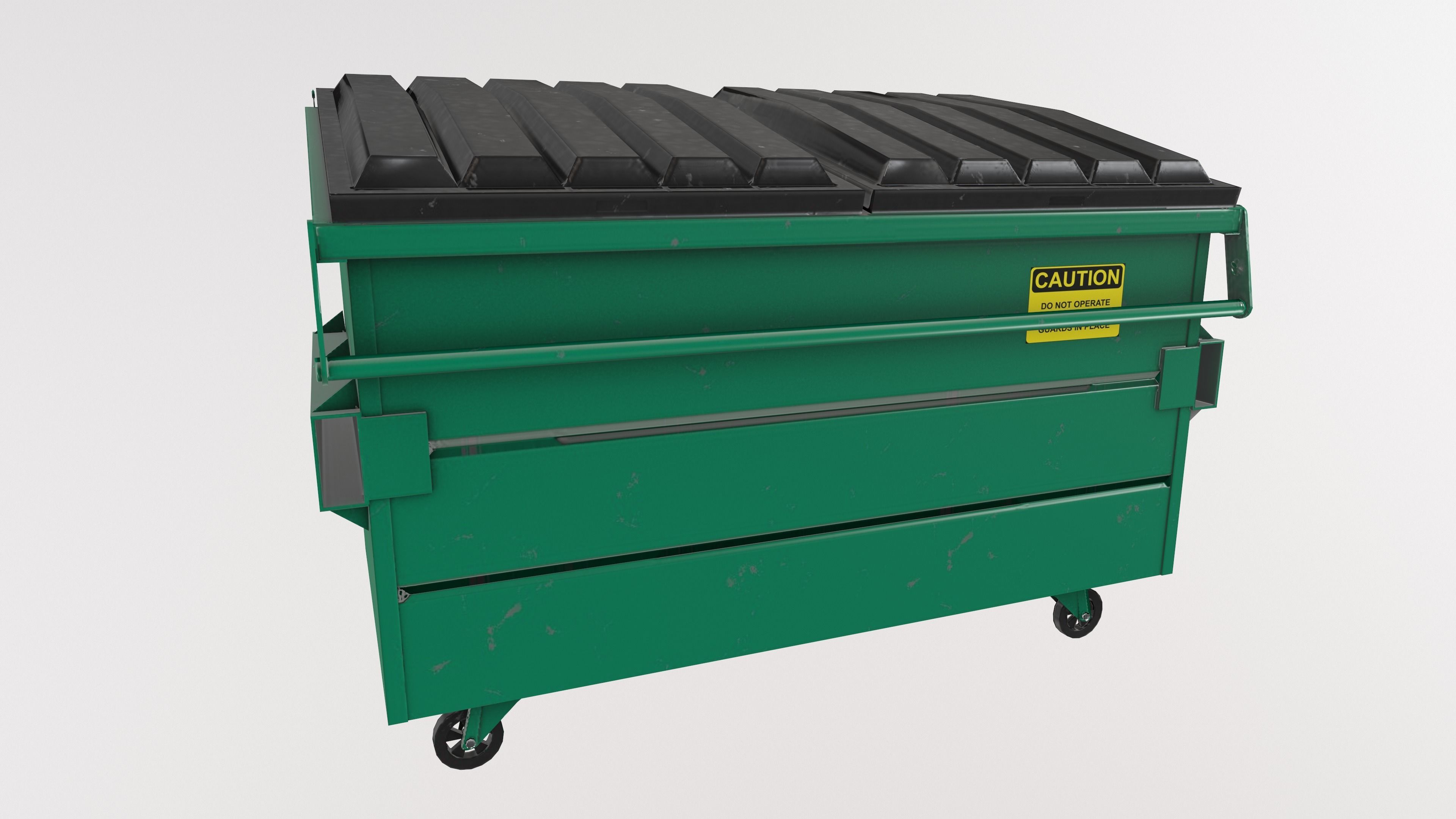 Recycling Dumpster Low-poly 3D model_9