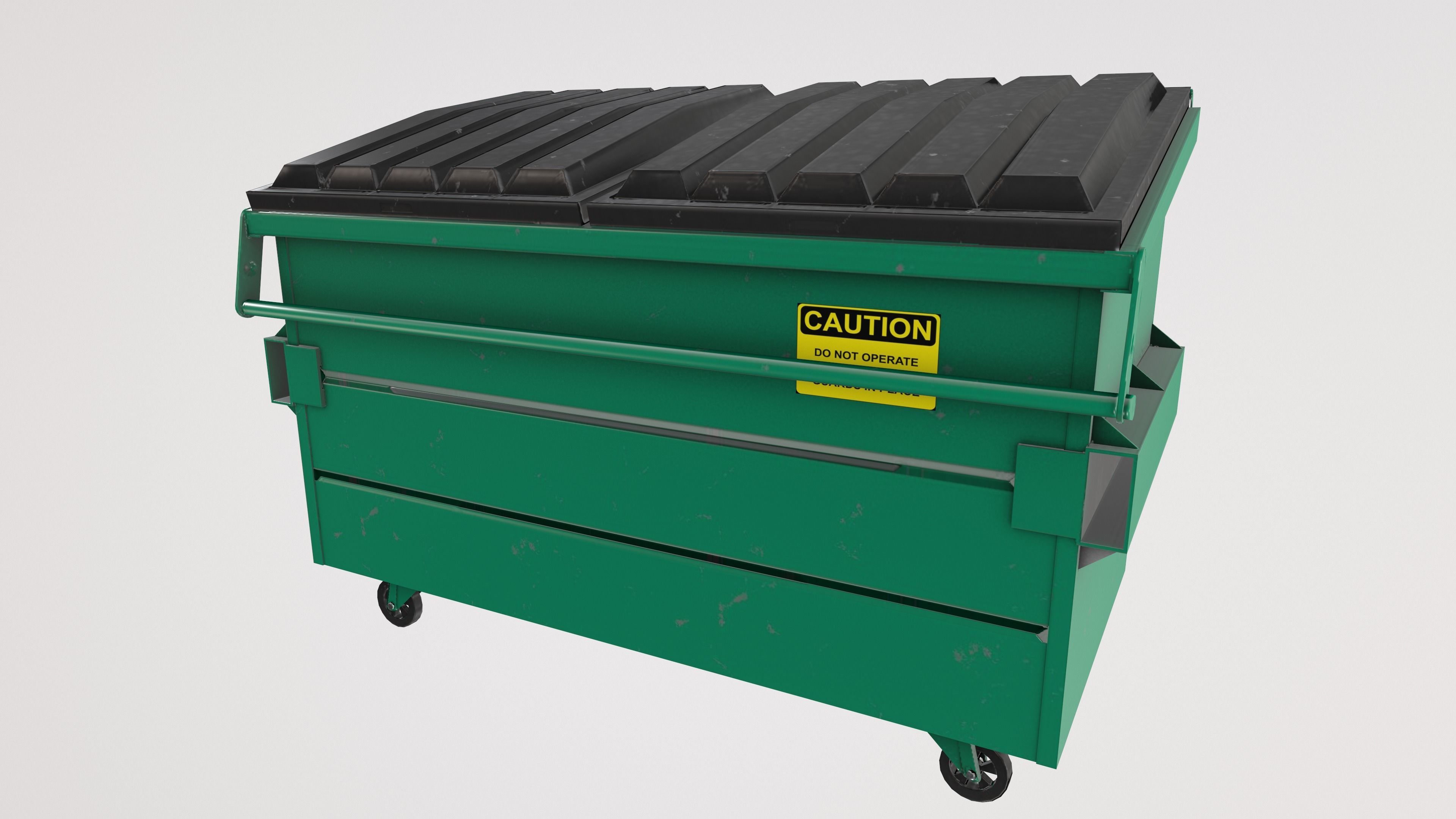 Recycling Dumpster Low-poly 3D model_5