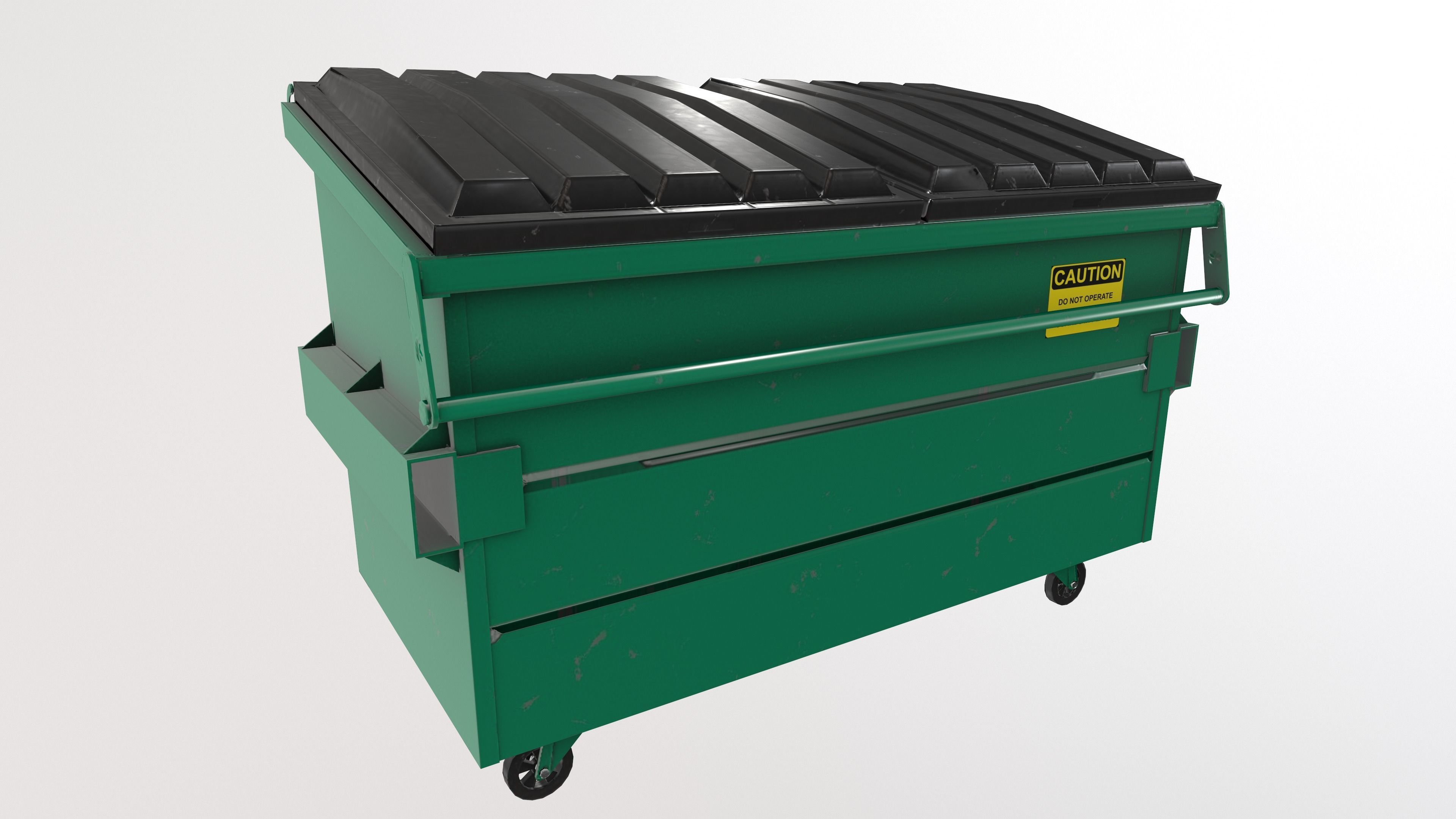 Recycling Dumpster Low-poly 3D model_1