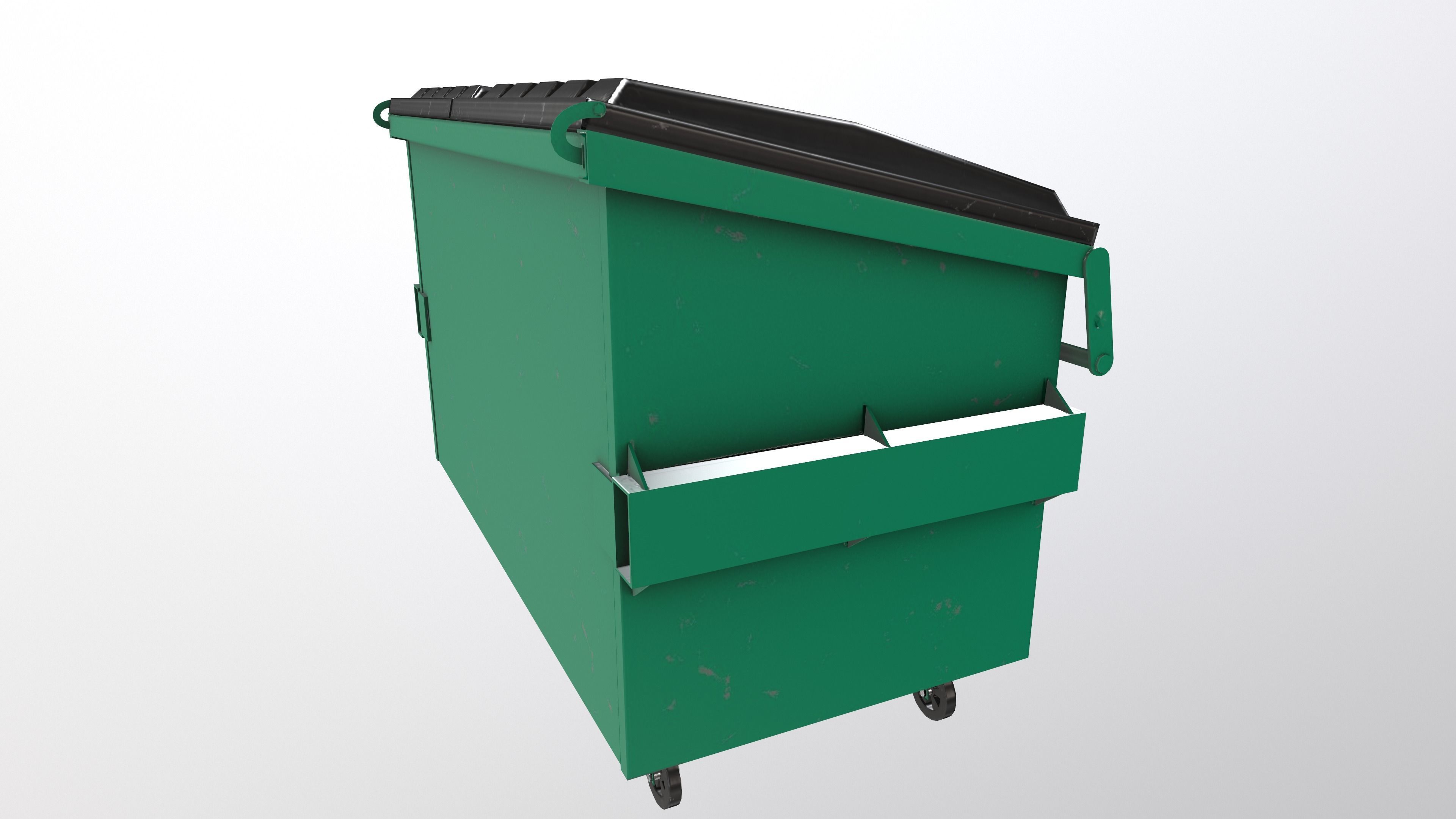 Recycling Dumpster Low-poly 3D model_4
