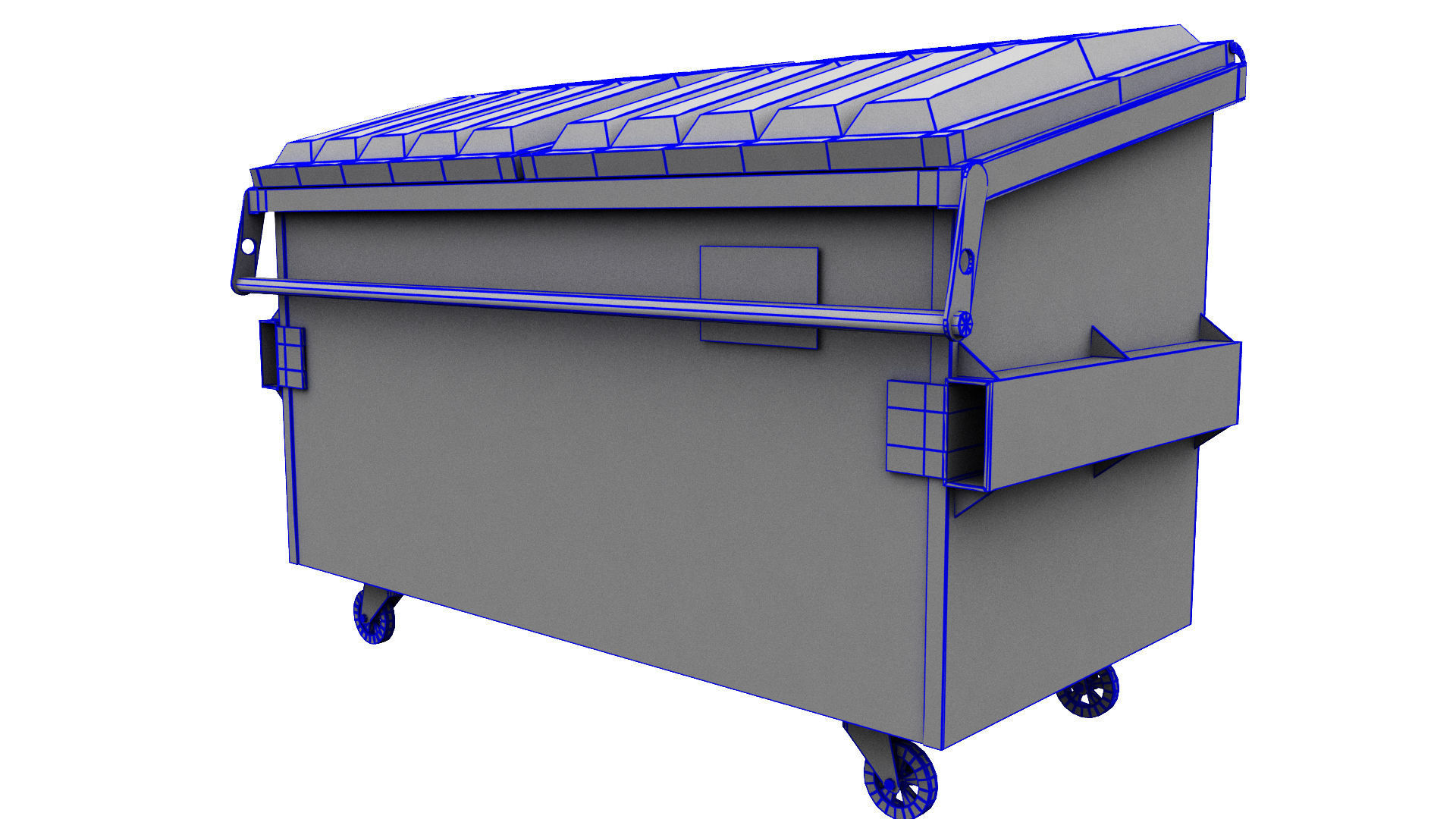 Recycling Dumpster Low-poly 3D model_13
