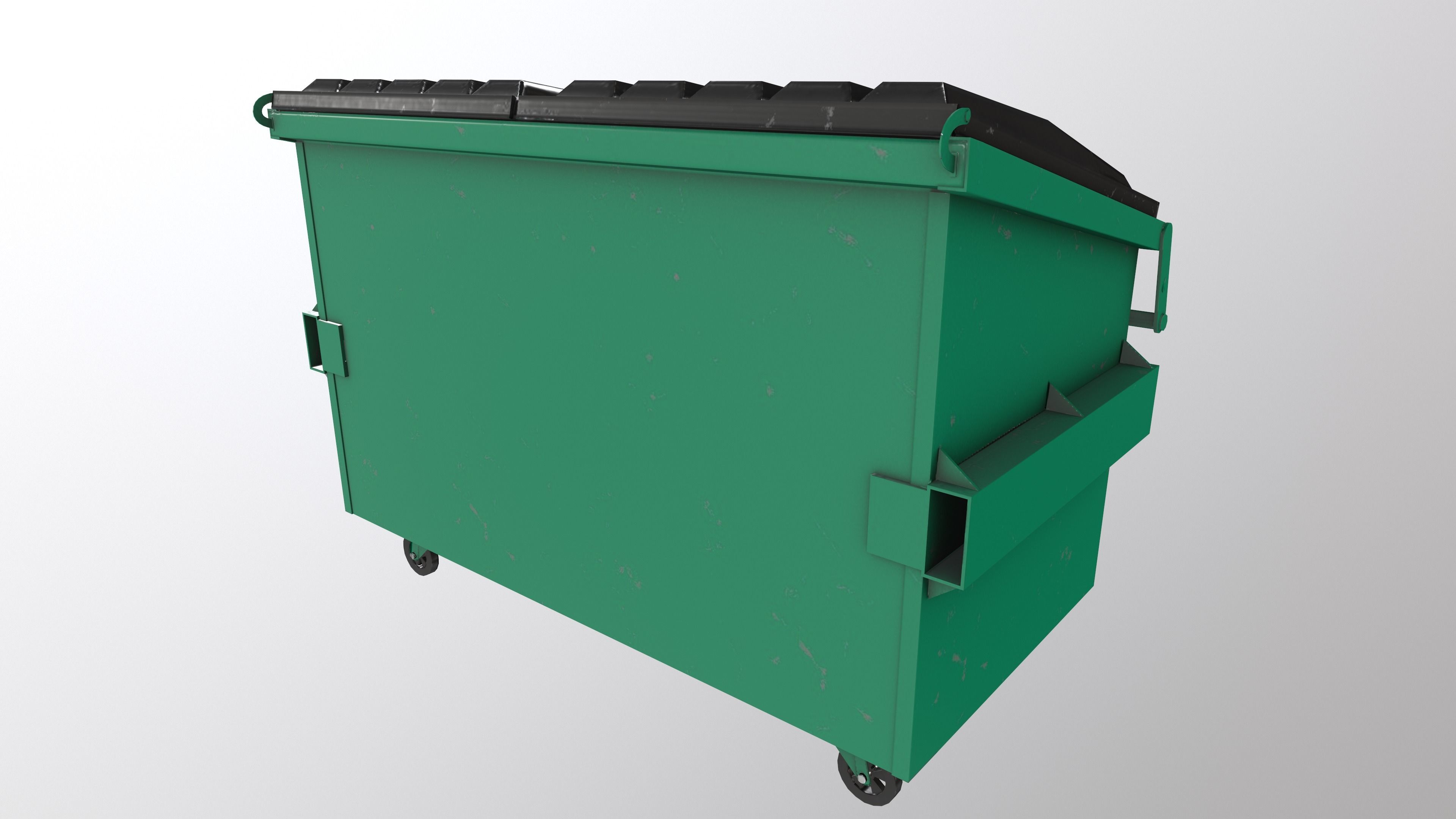 Recycling Dumpster Low-poly 3D model_10