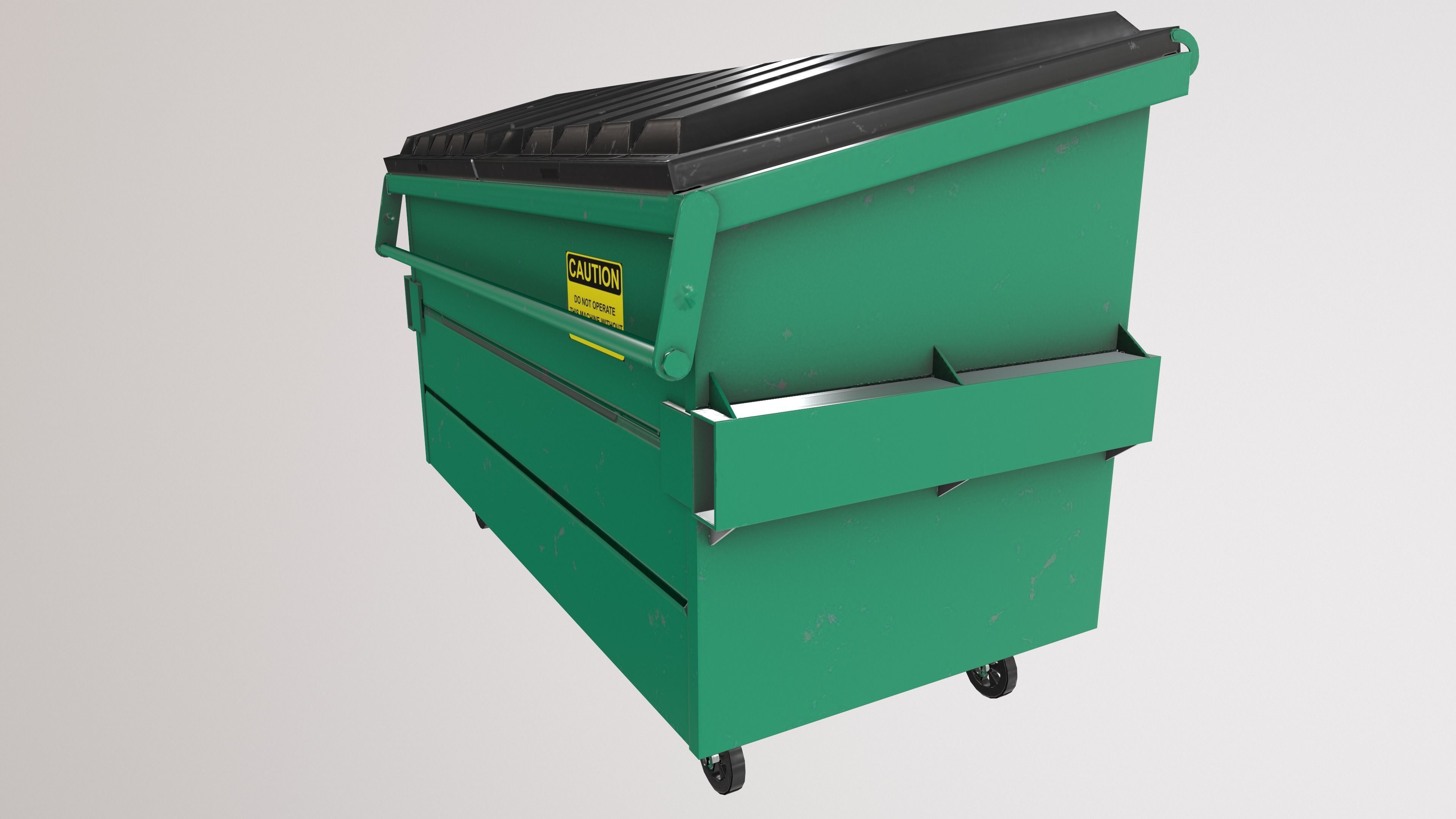 Recycling Dumpster Low-poly 3D model_6