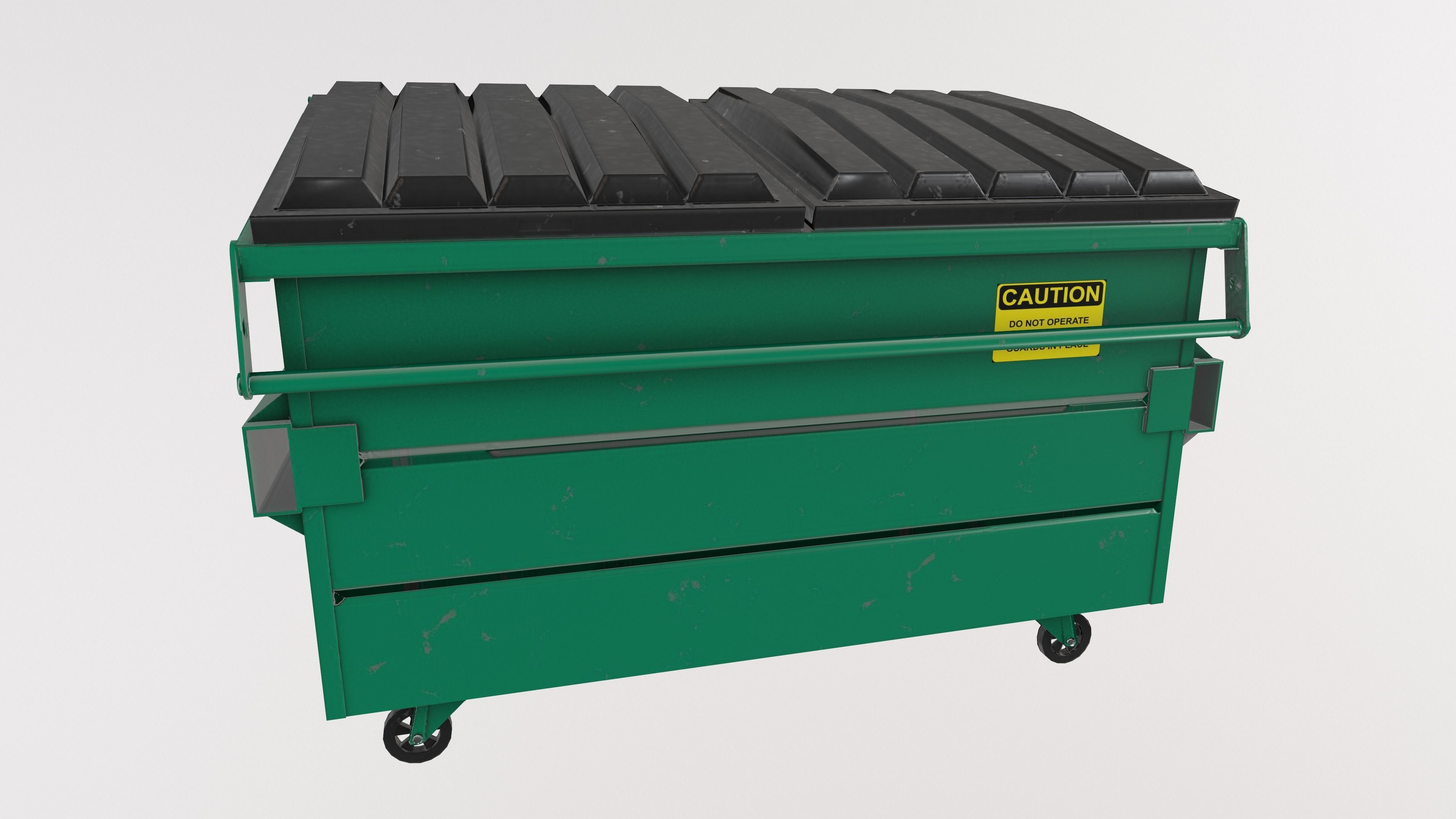 Recycling Dumpster Low-poly 3D model_3
