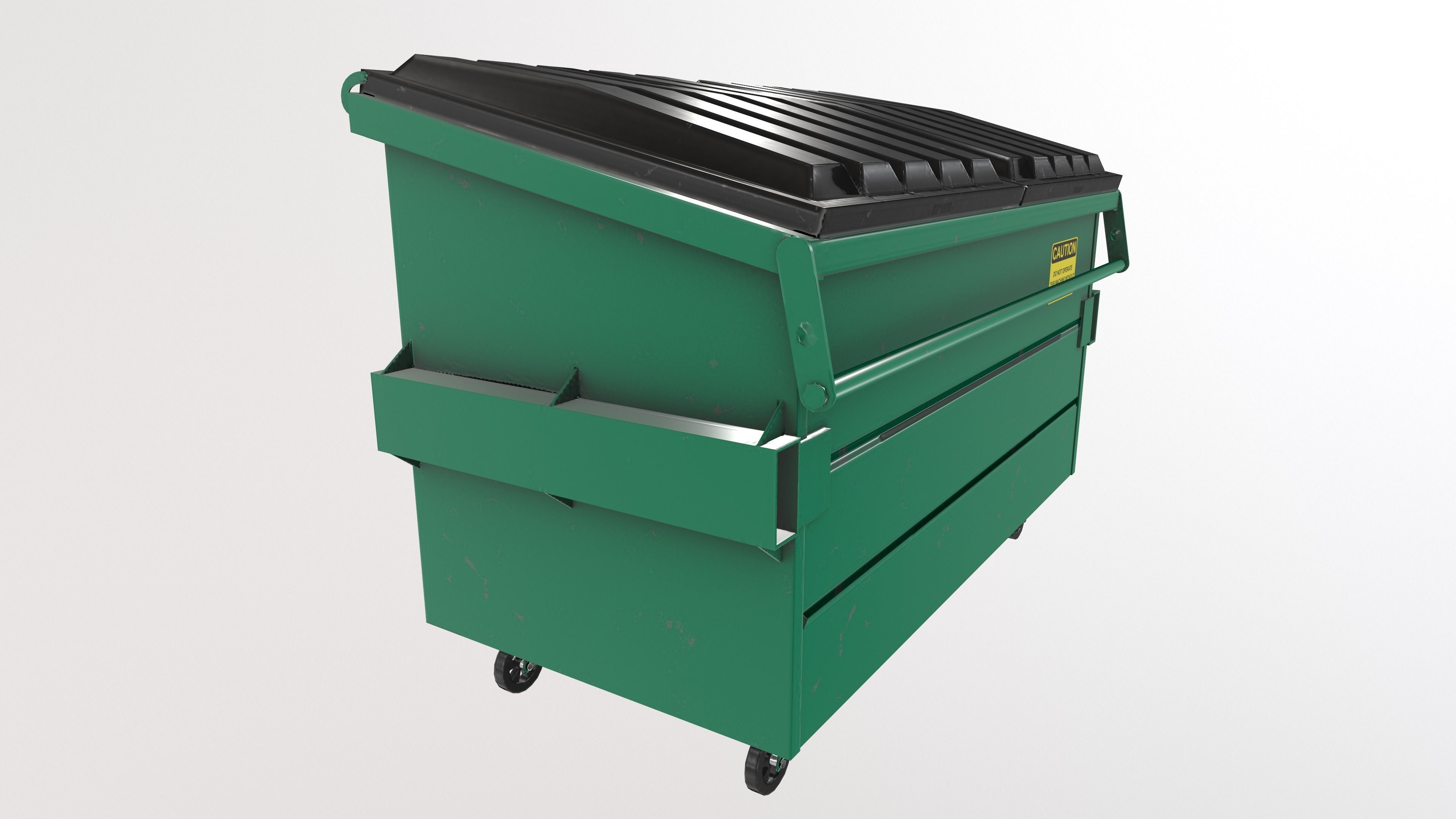 Recycling Dumpster Low-poly 3D model_2