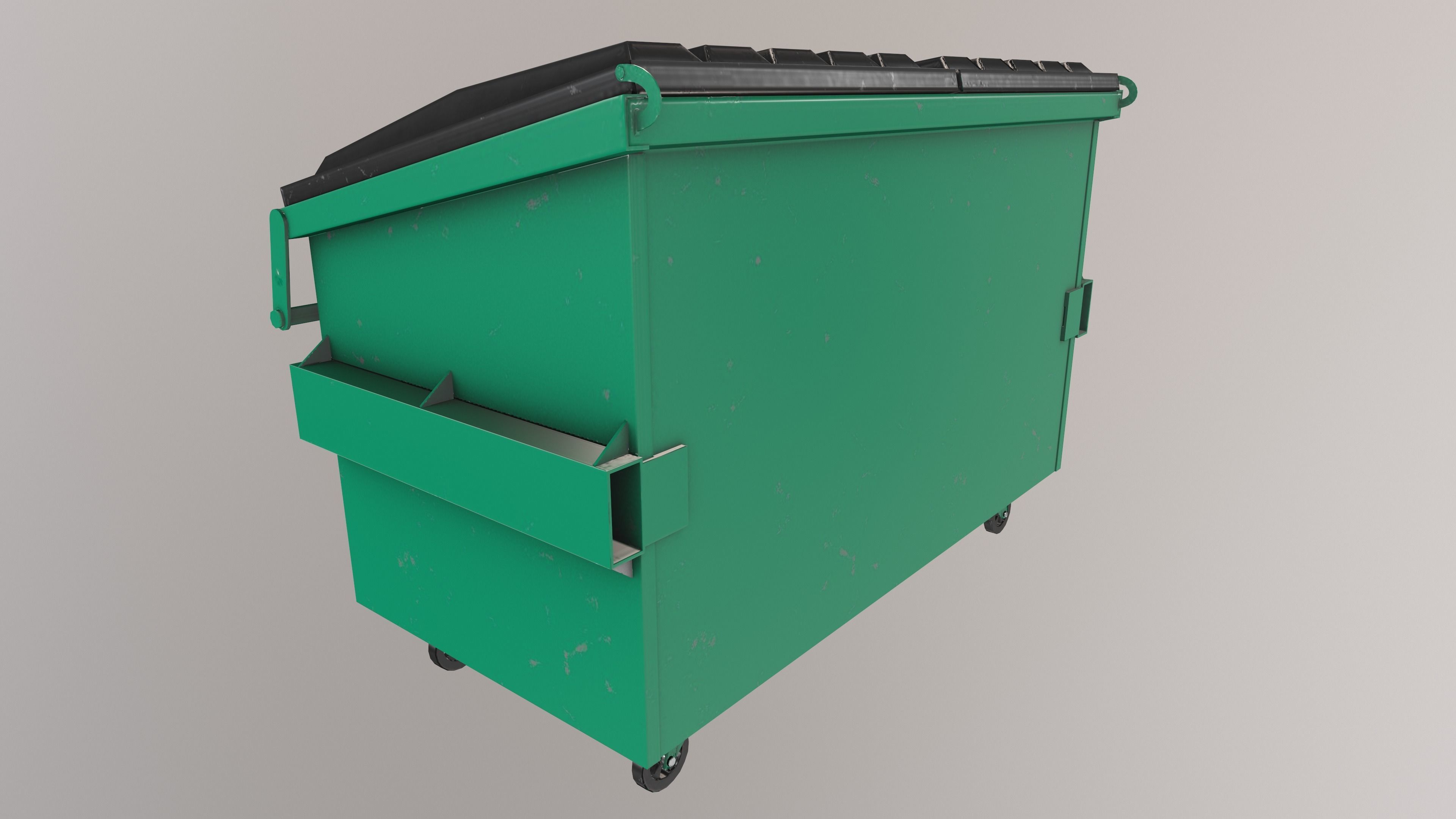 Recycling Dumpster Low-poly 3D model_7