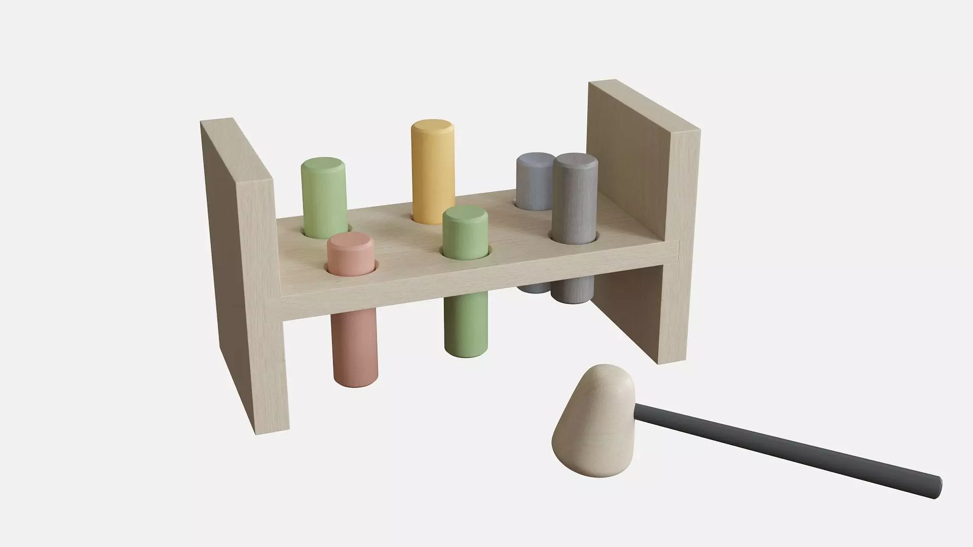 Hammer Bench Toy  Low-poly 3D model_0