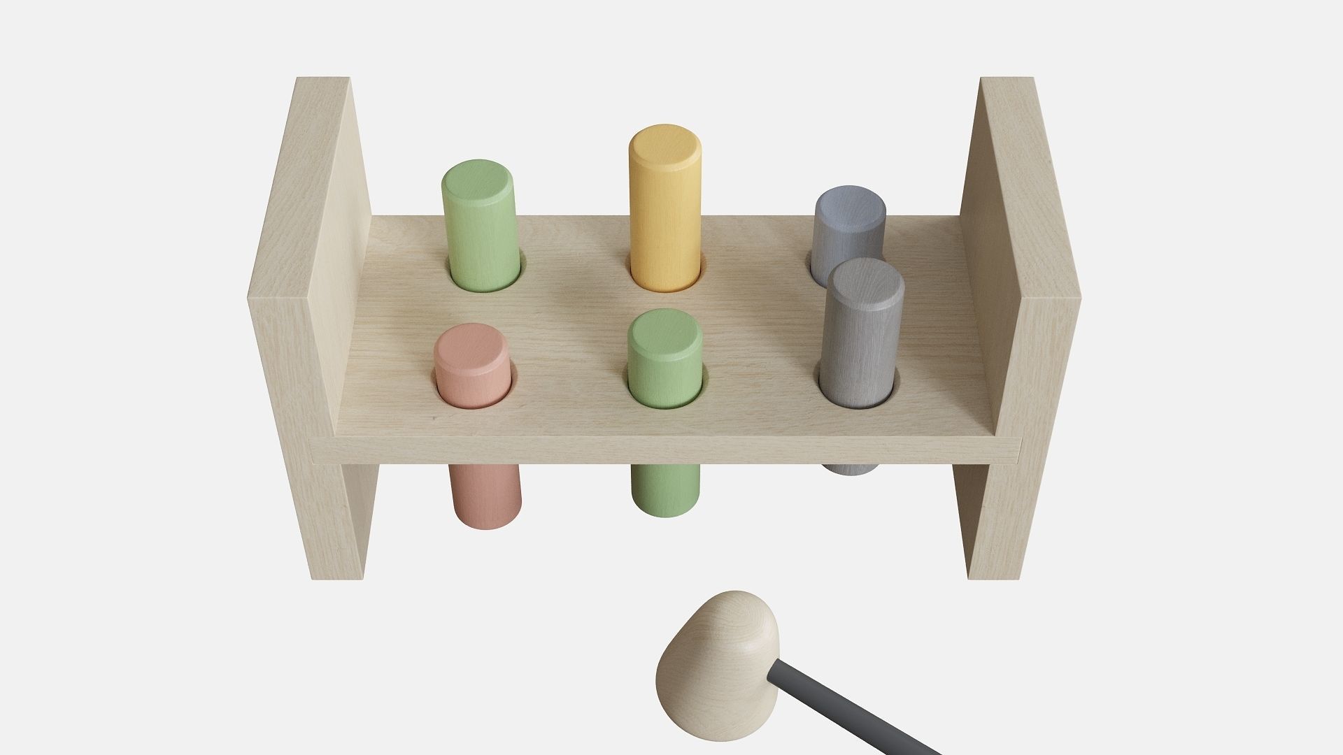 Hammer Bench Toy  Low-poly 3D model_3