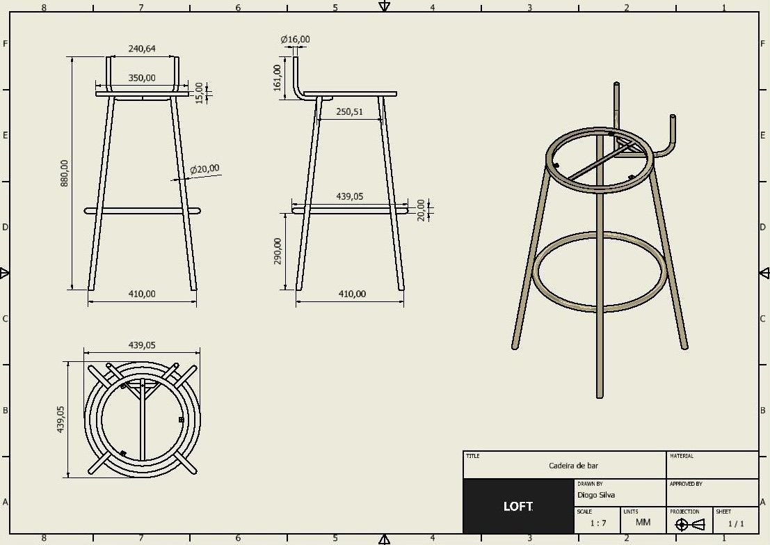 Bar Stool Free 3D model_4