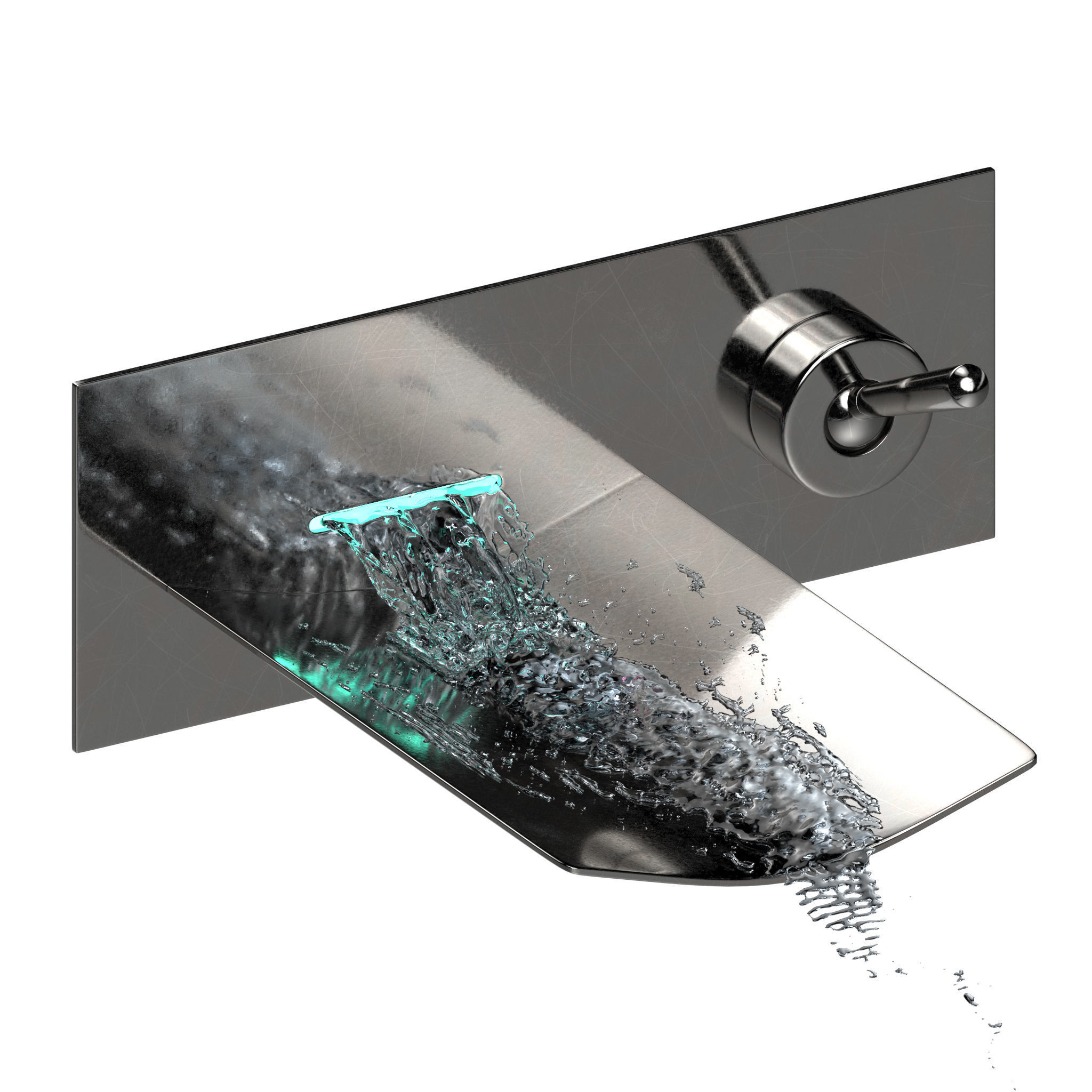 led wall faucet 3D model_1