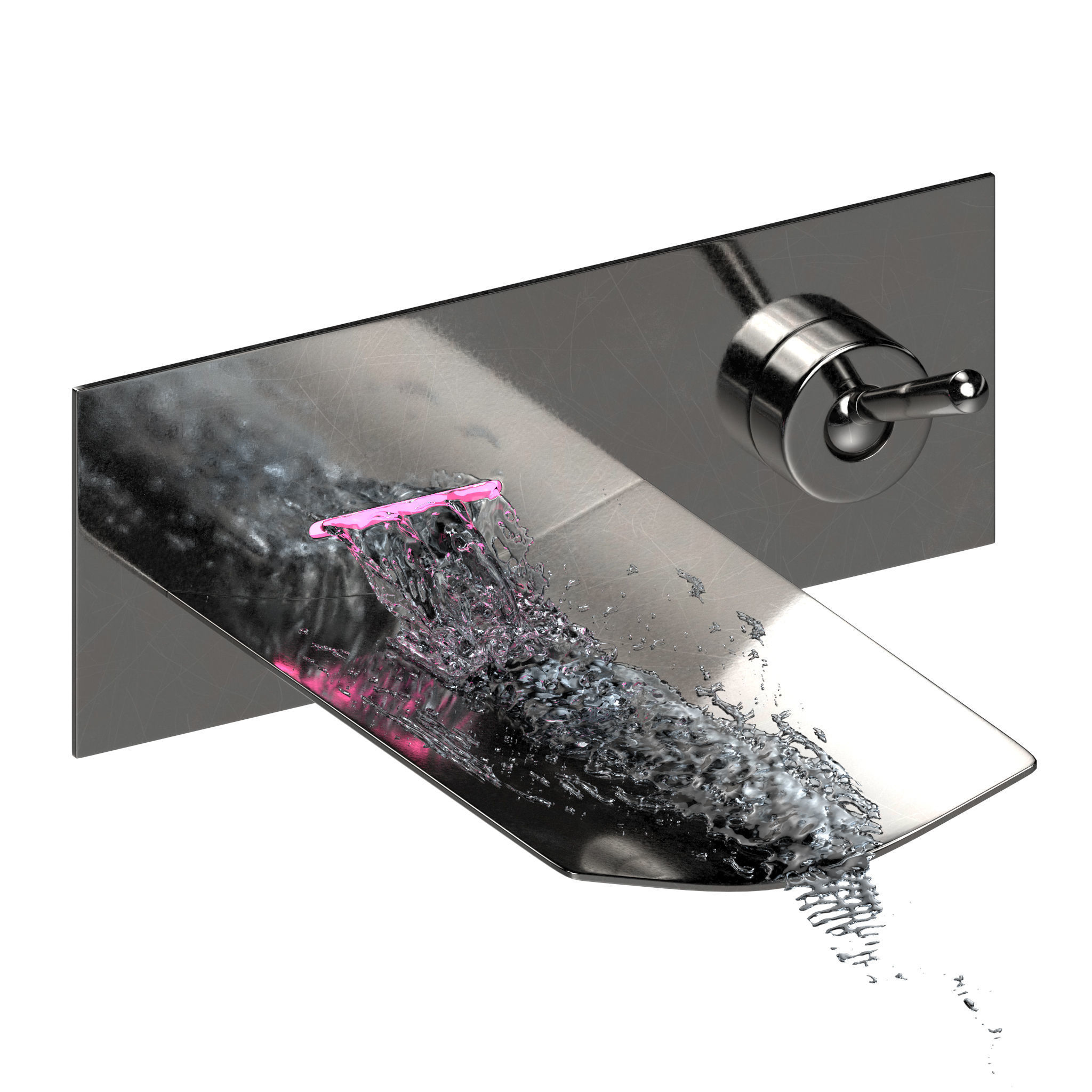 led wall faucet 3D model_2
