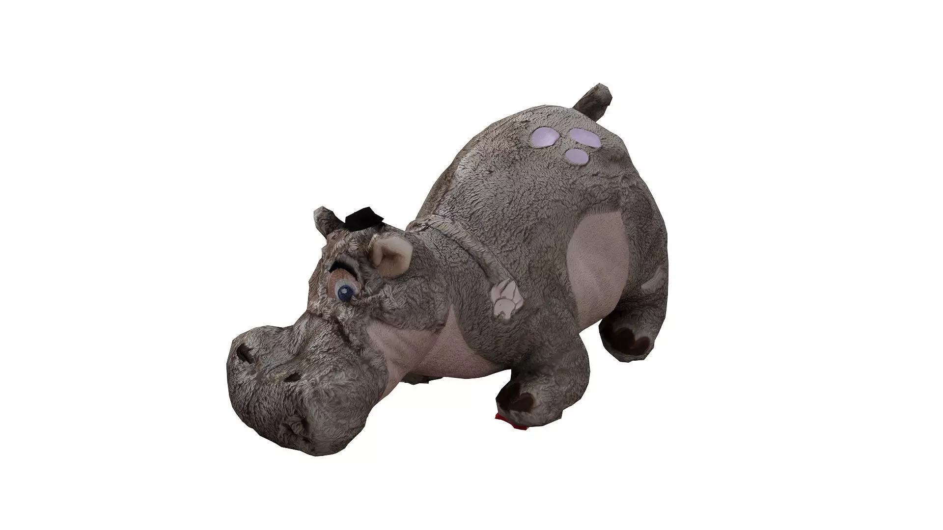 Hippopotamus Soft Toy Low-poly 3D model_0