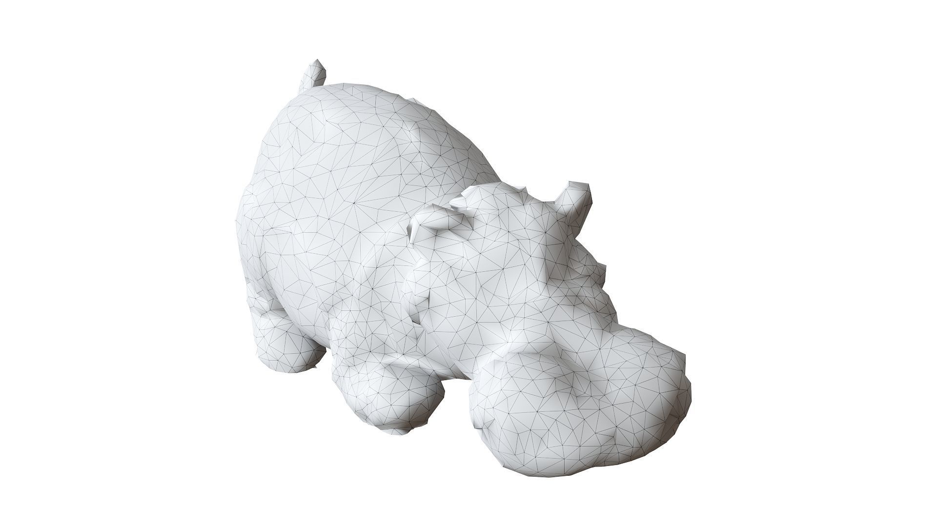 Hippopotamus Soft Toy Low-poly 3D model_1