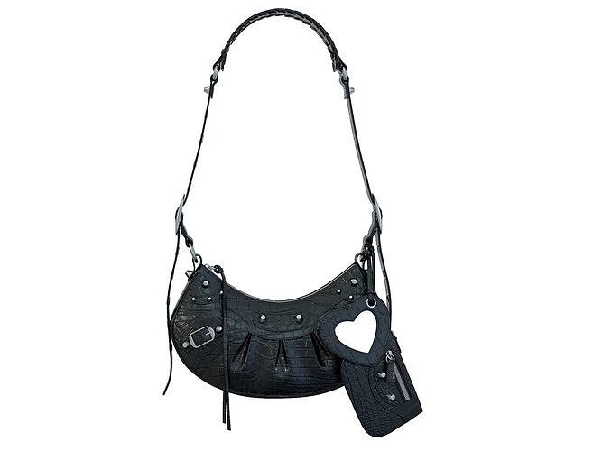 Balenciaga Le Cagole Shoulder Bag Black Crocodile Low-poly 3D model