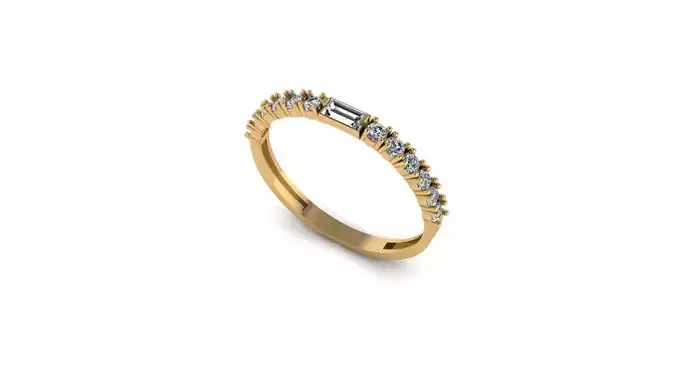 baguette gemstone ring  3D print model