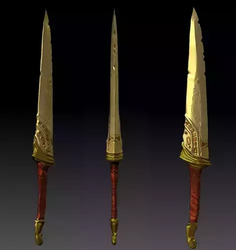 Fantasy weapon sword sculpt concept 3D model 2