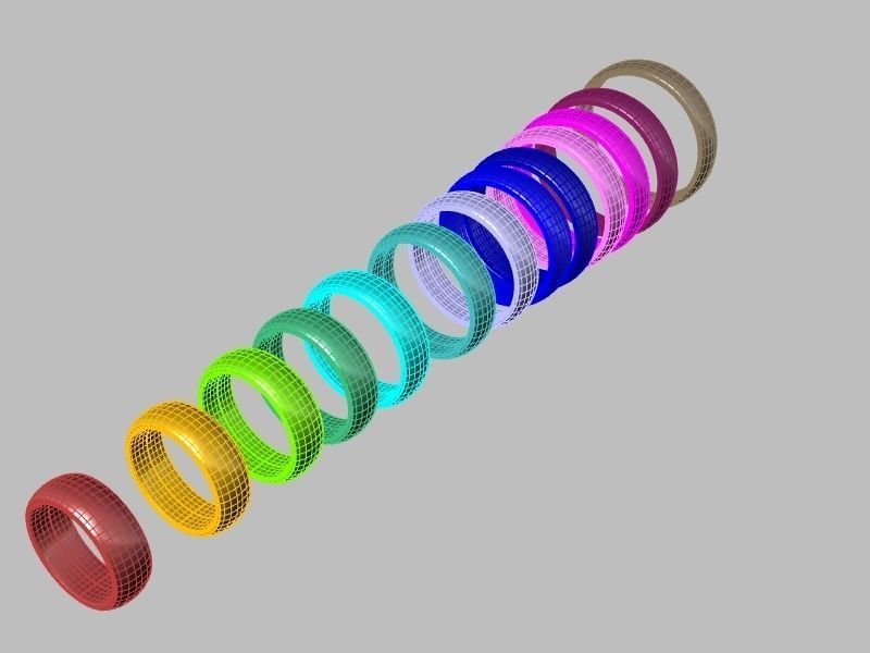 10 sizes wedding band stl verified  3D print model_13