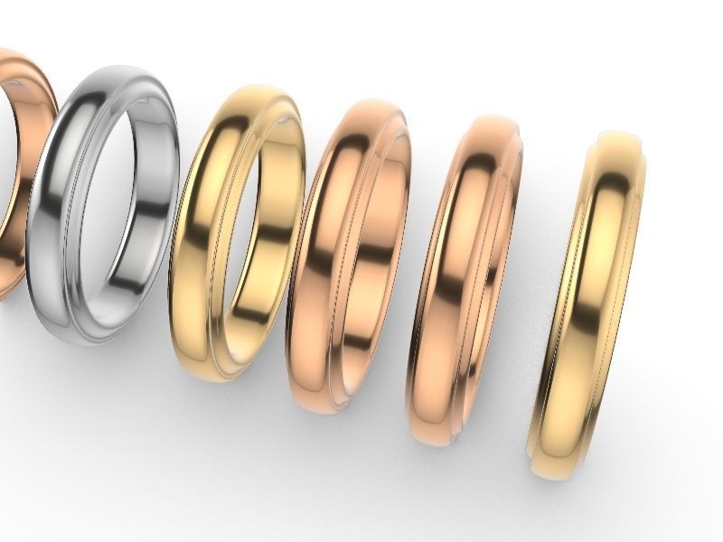 10 sizes wedding band stl verified  3D print model_7