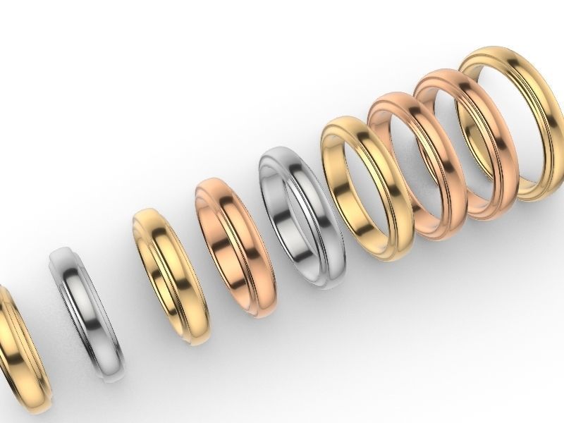 10 sizes wedding band stl verified  3D print model_12