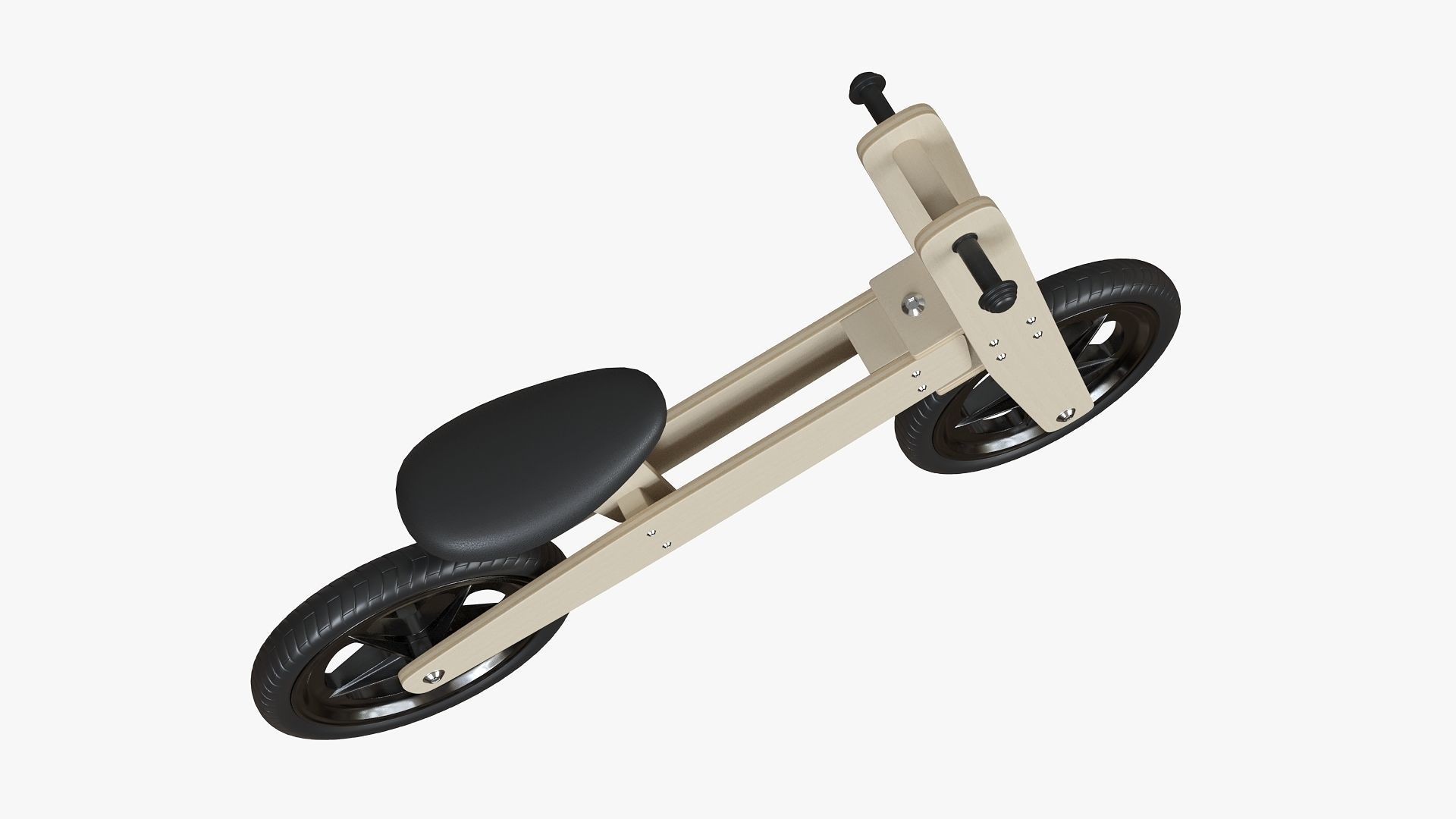 Retro Plywood Push Bike 3D model_9