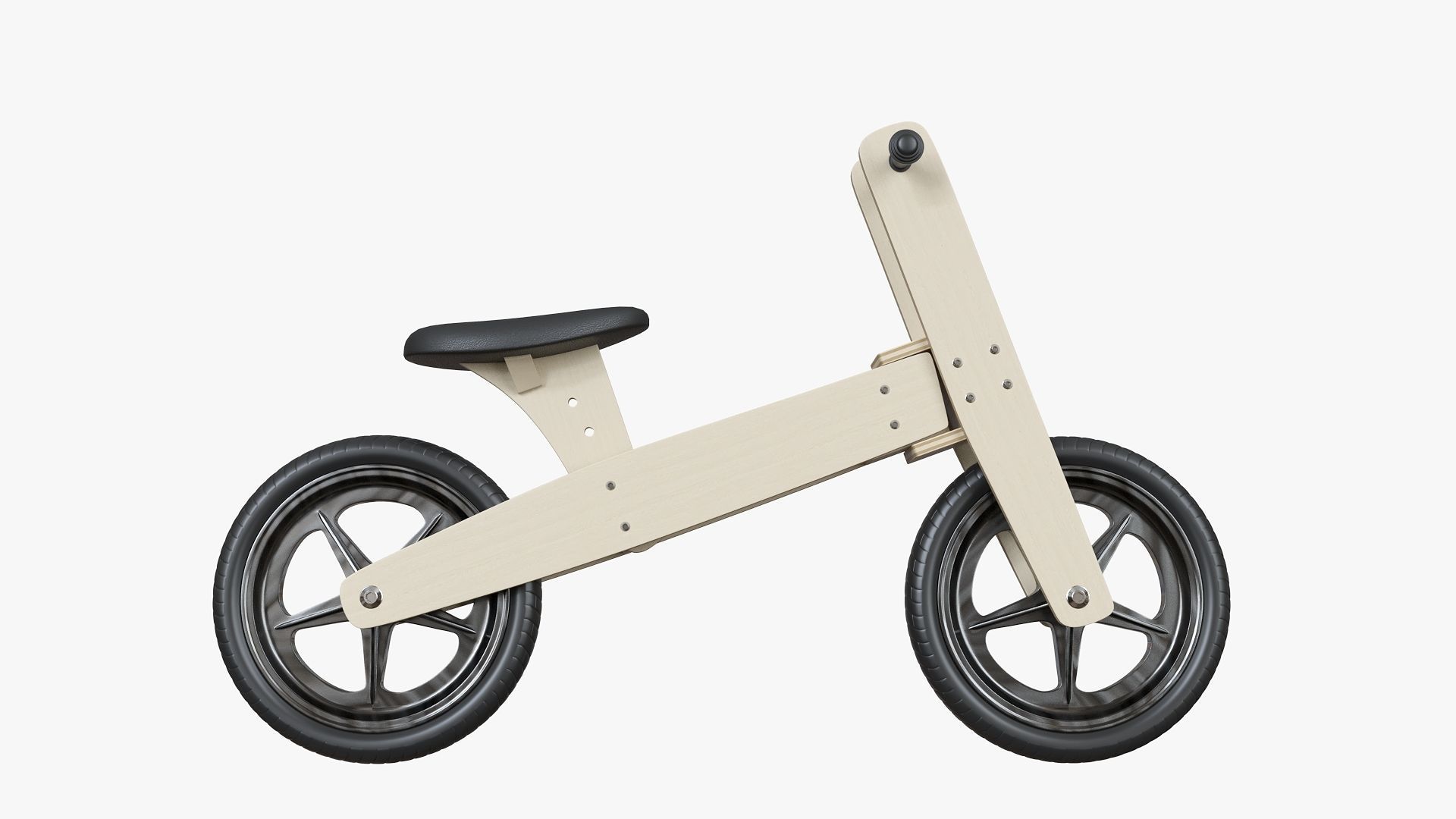 Retro Plywood Push Bike 3D model_4