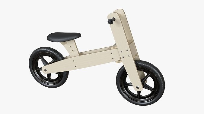 Retro Plywood Push Bike 3D model