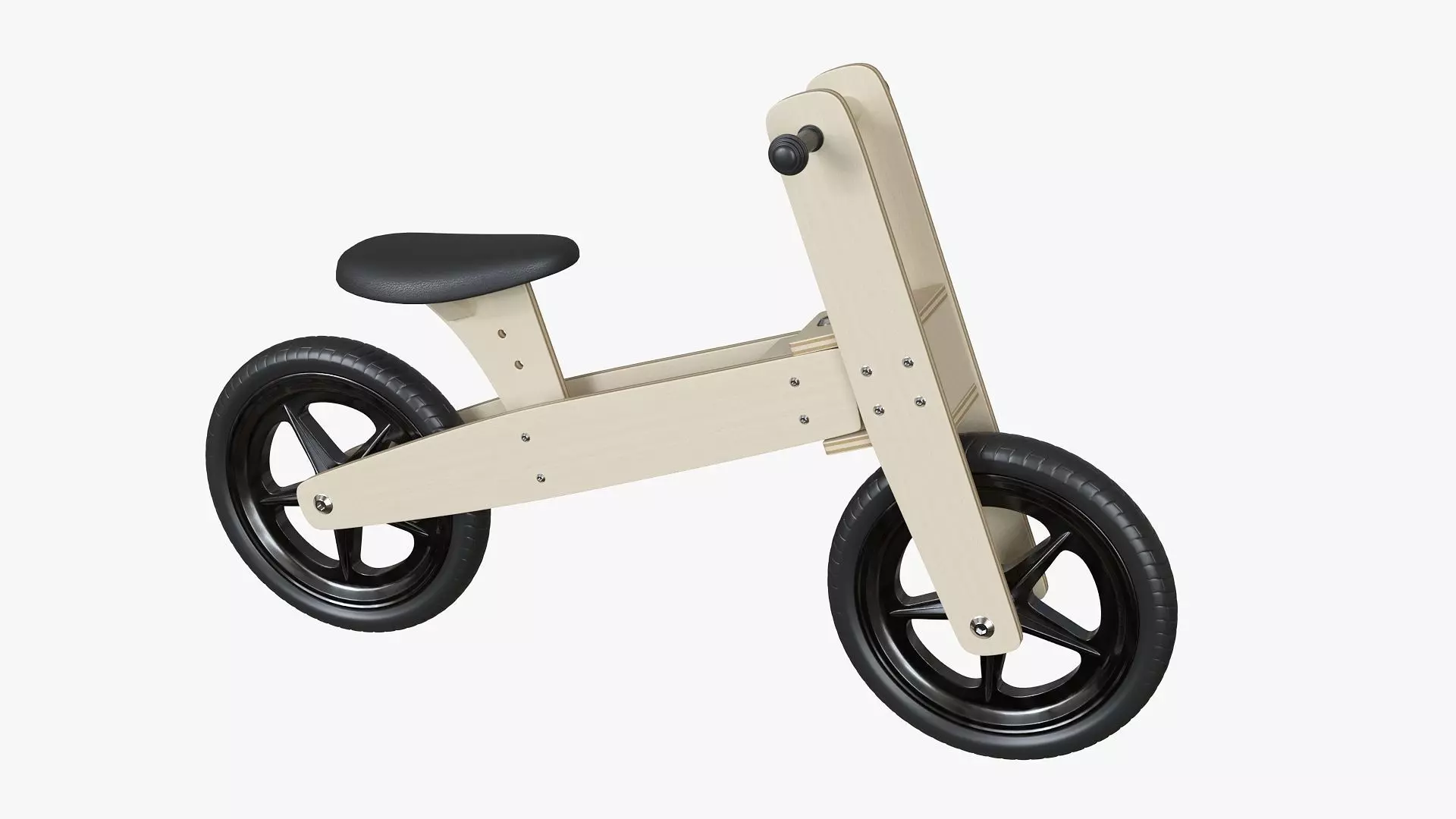 Retro Plywood Push Bike 3D model_0