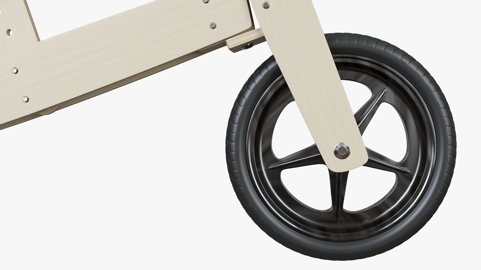 Retro Plywood Push Bike 3D model_8