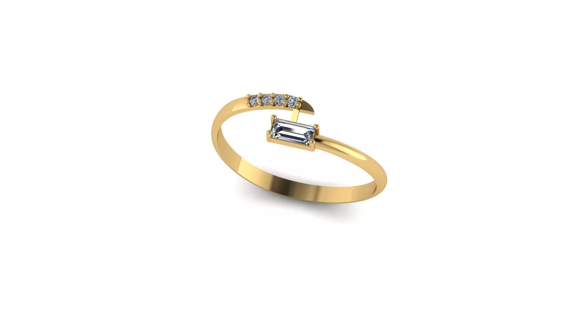baguette ring 3D print model_0