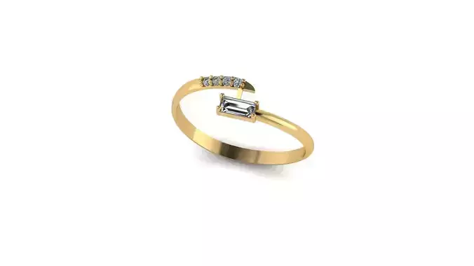baguette ring 3D print model