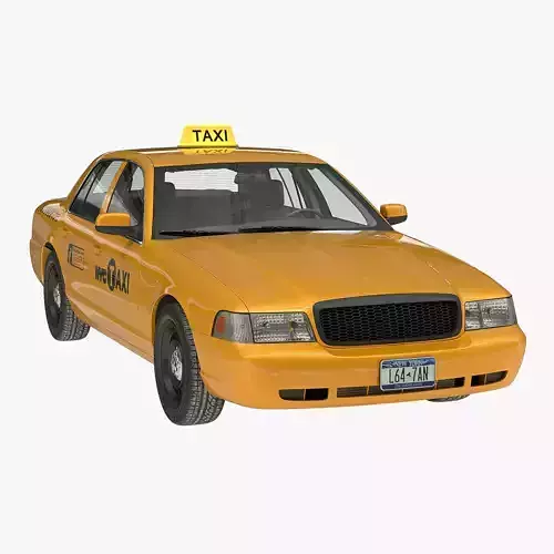 Ford Crown Victoria Yellow Taxi Simple Interior 3D model